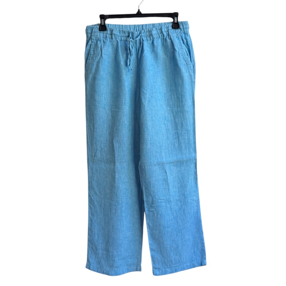 Charter Club Light Blue Crisp Linen Pants Small Used with Care